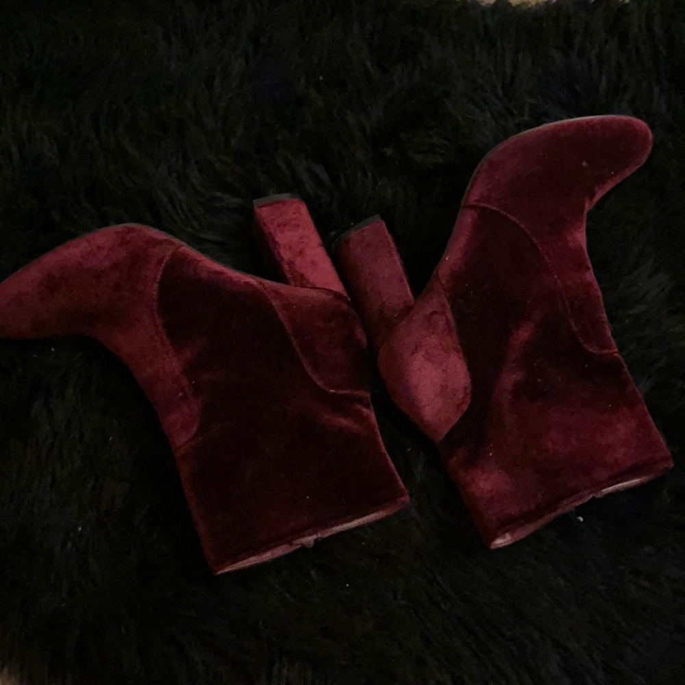 Burgundy Heel Booties